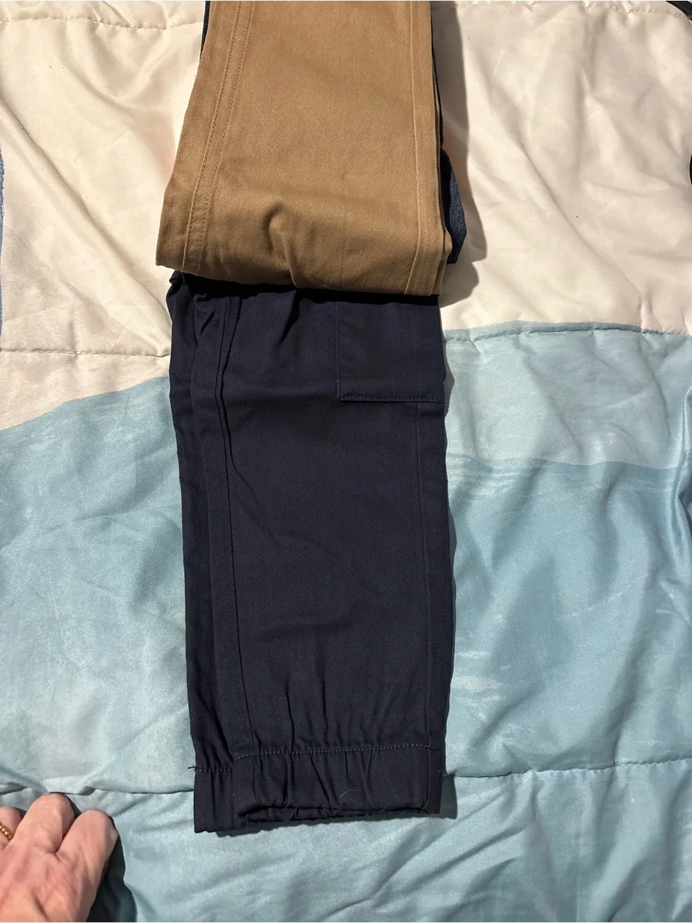 Pekkle Kids Elastic-Waist Jogger Pants in Navy, Tan & Black size 2T
